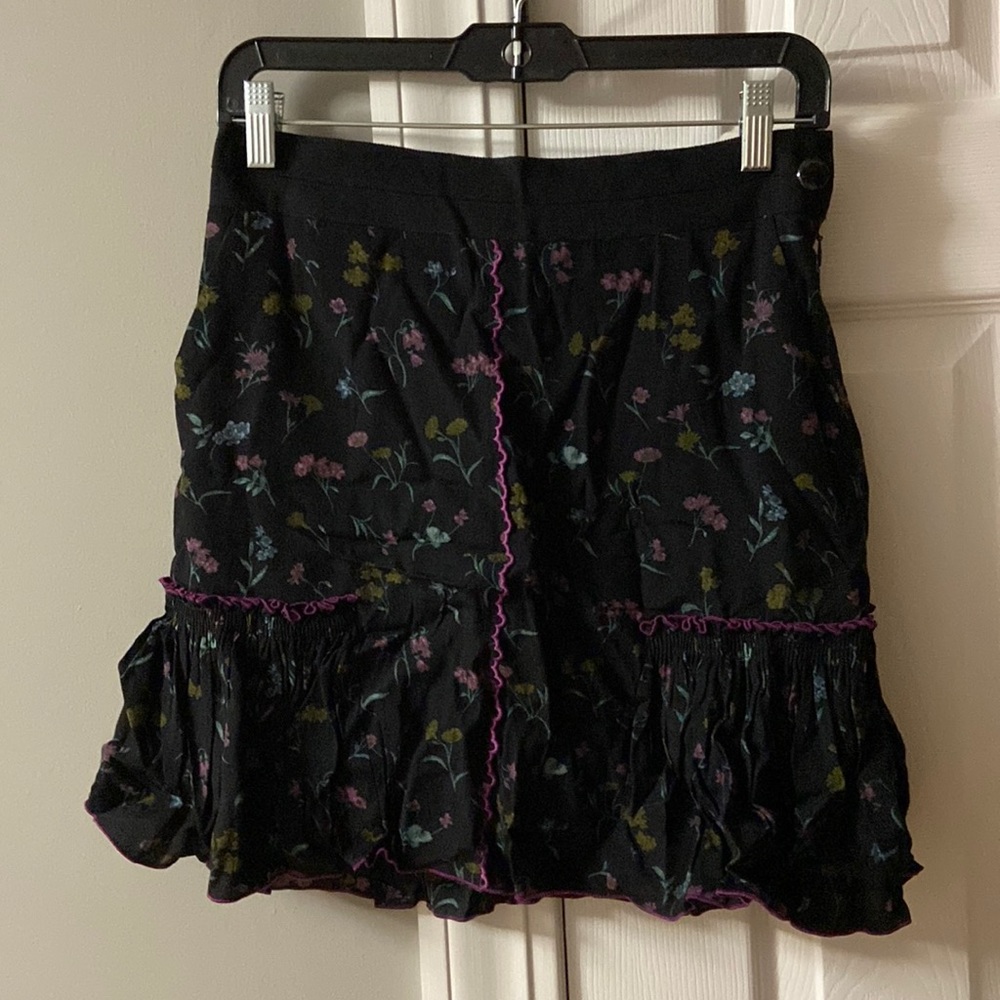 Coach printed skirt black with floral print